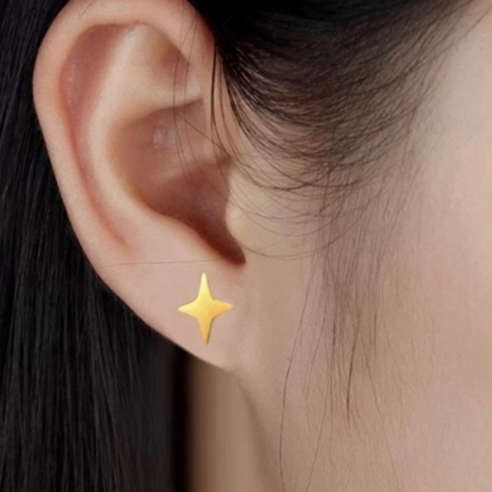 Stunning Stainless Steel Bright Star Stud Earrings Accessories Jewelry